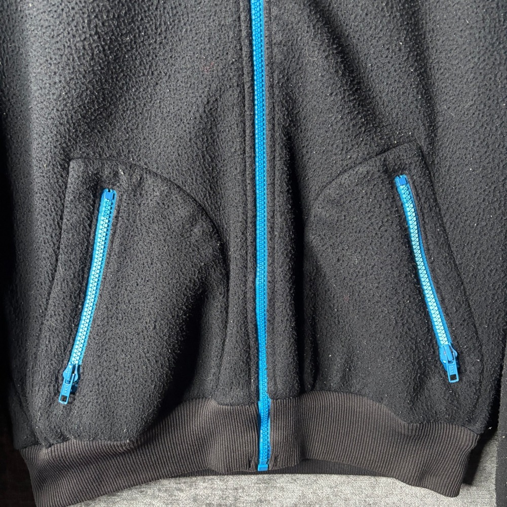 Vintage 90s Columbia Sportswear Fleece Jacket Mens M Black Blue Colorblock USA - Picture 5 of 11